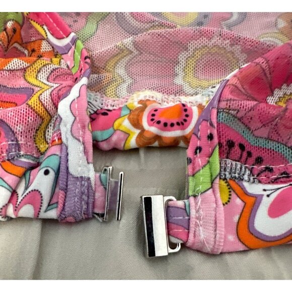 Tee 2 Sea Vintage Style Floral Mesh Long Sleeve Crop Top, XXL - Picture 6 of 9